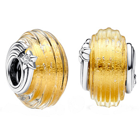 Charm Padající hvězda Murano sklo, korálek na náramek vesmír