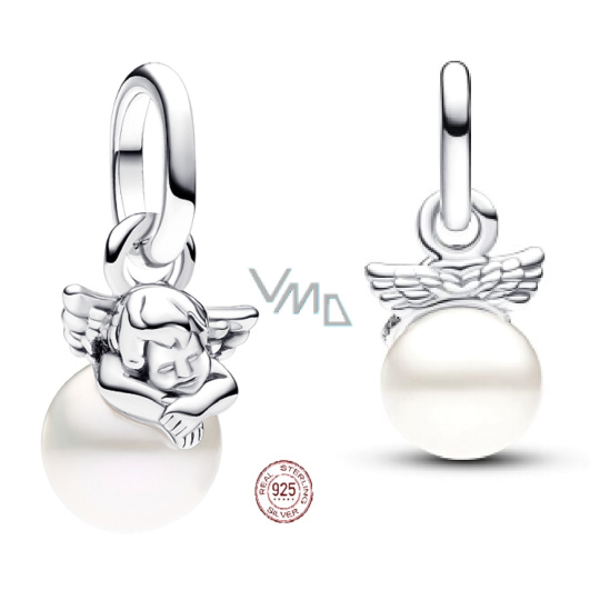 Charm Sterlingové stříbro 925 Anděl na obláčku - Mini medailon, přívěsek na náramek symbol