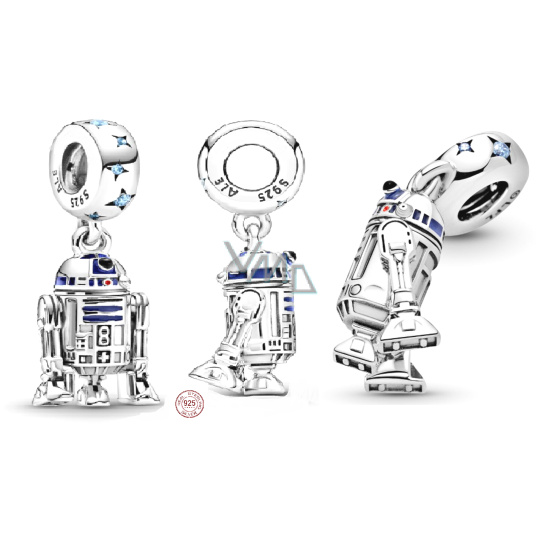 Charm Sterlingové stříbro 925 Marvel Star Wars Droid R2-D2, přívěsek na náramek, film
