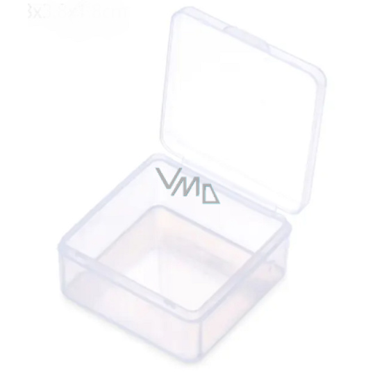 Plastová krabička čirá 6,4 x 6,4 x 2 cm 1 kus