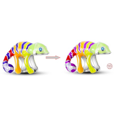 Charm Sterlingové stříbro 925 Chameleon pruhovaný, mění barvu na teplo, korálek na náramek, zvíře