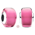 Charm Sterlingové stříbro 925 Růžové Murano sklo, korálek na náramek symbol