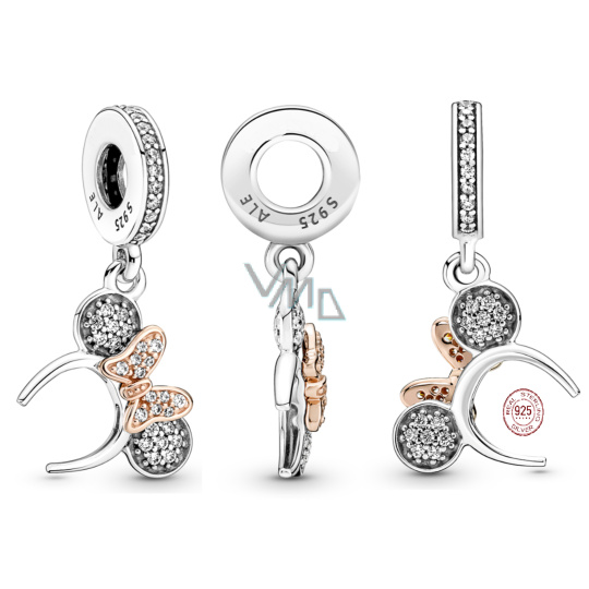 Charm Sterlingové stříbro 925 Disney čelenka Minnie Mouse, přívěsek na náramek film Charm Sterlingové stříbro 925 Disney čelenka Minnie Mouse, přívěsek na náramek film