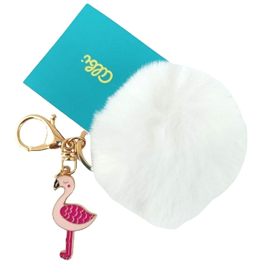 Albi Chlupatá klíčenka Plameňák bílá 8 cm