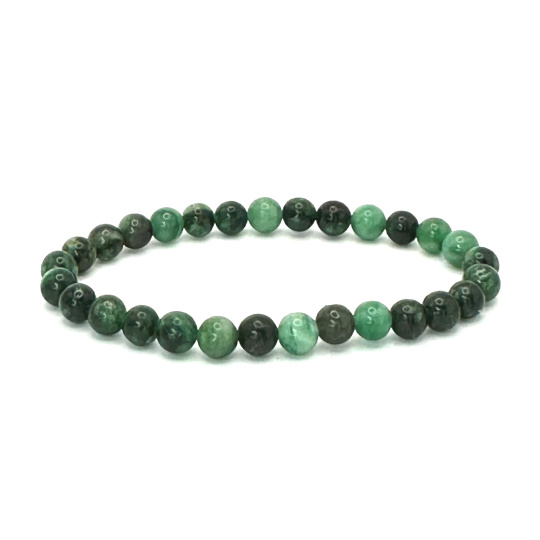 Fuchsite náramek elastický přírodní kámen, kulička 6 mm / 16 -17 cm, důvěra v sebe, odraz, odvaha