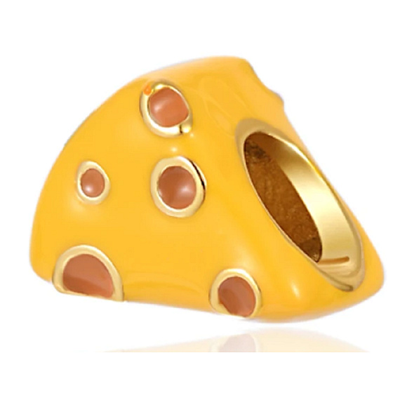 Charm Ementál - děravý sýr, korálek na náramek, jídlo a pití