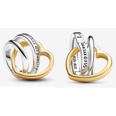 Charm Sterlingové stříbro 925 Srdce a kruh - Láska z nás dělá rodinu, korálek na náramek rodina