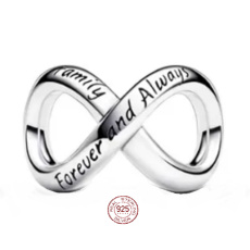 Charm Srebrna 925 Infinity nieskończoność, koralik na bransoletkę rodzina