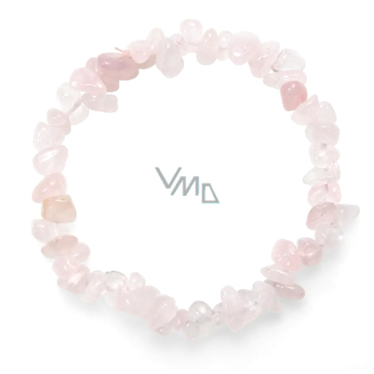 Růženin náramek elastický sekaný přírodní kámen 19 cm, kámen lásky