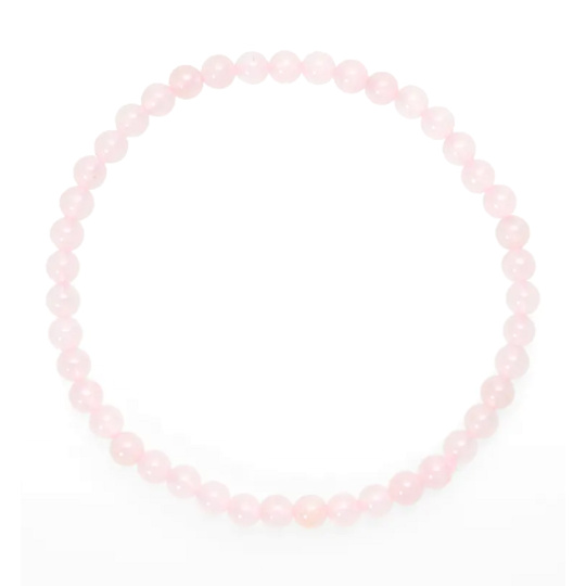 Różowy bransoletka elastyczna naturalny kamień, kuleczka 4 mm / 19 cm, kamień miłości