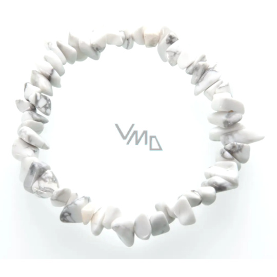 Magnezit / Howlit náramek elastický sekaný přírodní kámen 19 cm, očistný kámen Magnezit / Howlit náramek elastický sekaný přírodní kámen 19 cm, očistný kámen