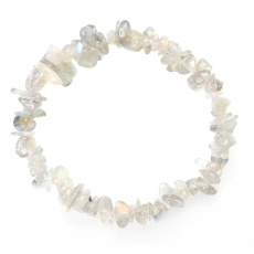 Labradorit bransoletka elastyczna cięta naturalny kamień 19 cm, jakość AA, kamień transformacji