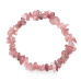 Křemen růžový / jahodový náramek elastický sekaný přírodní kámen 19 cm, nejdokonalejší léčitel