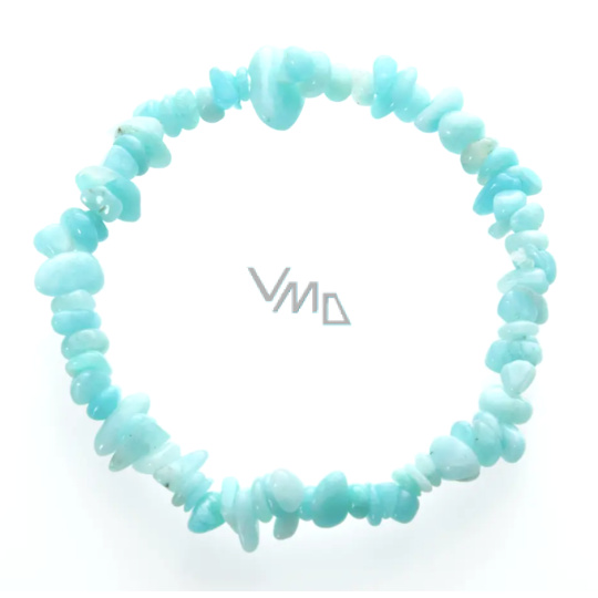 Amazonit Peru náramek elastický sekaný přírodní kámen 19 cm, kámen naděje