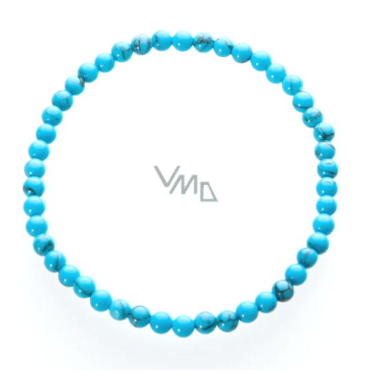 Tyrkenit náramek elastický přírodní kámen, kulička 4 mm / 19 cm, kámen mladých lidí, hledá životní cíl