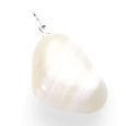 Achát bílý Troml přívěsek přírodní kámen, M cca 3 cm, 1 kus, poskytuje klid a mír