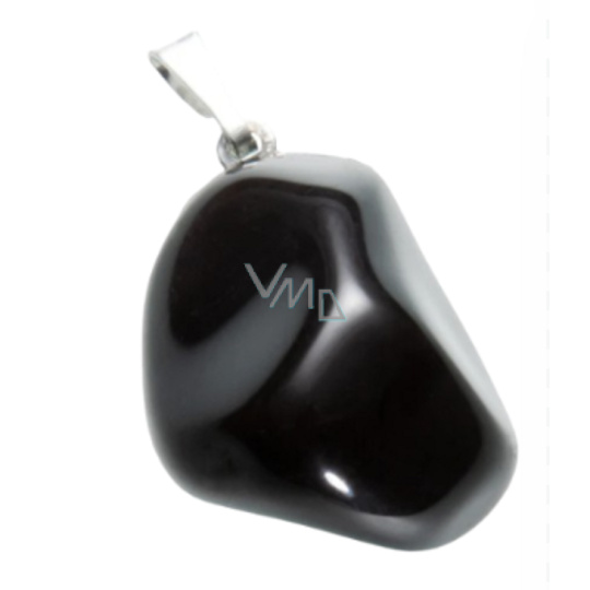 Obsidián černý Troml přívěsek přírodní kámen, M cca 3 cm, 1 kus, kámen záchrany