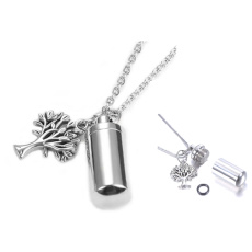 Pamětní, pietní urnový přívěsek, Strom života voděodolný, nerezová ocel 10 x 28 mm