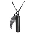 Pamětní, pietní urnový přívěsek, Andělské křídla černý voděodolný, nerezová ocel 9 x 37 mm