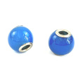 Achát modrý, korálek přívěs kulatý přírodní kámen 14 mm, otvor 4,2 mm 1 kus