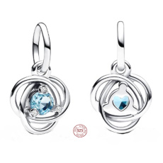 Zawieszka Srebrna 925 Aqua Koło w formie będzien, wisiorek do bransoletki symbol