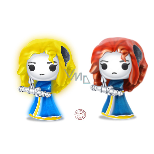 Charm Sterlingové stříbro 925 Disney Rebelka princezna Merida, korálek na náramek film