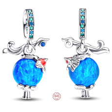 Charm Sterlingové stříbro 925 Závěsná koi lampa King of Glory, přívěsek na náramek symbol