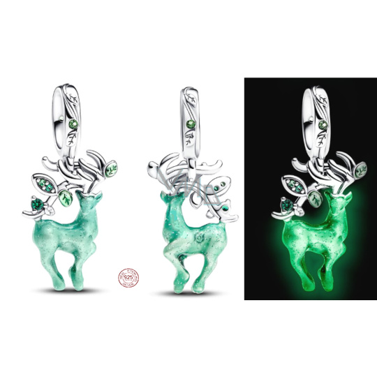 Charm Sterlingové stříbro 925 King of Glory jelen Yaolin Deer, přívěsek na náramek zvíře