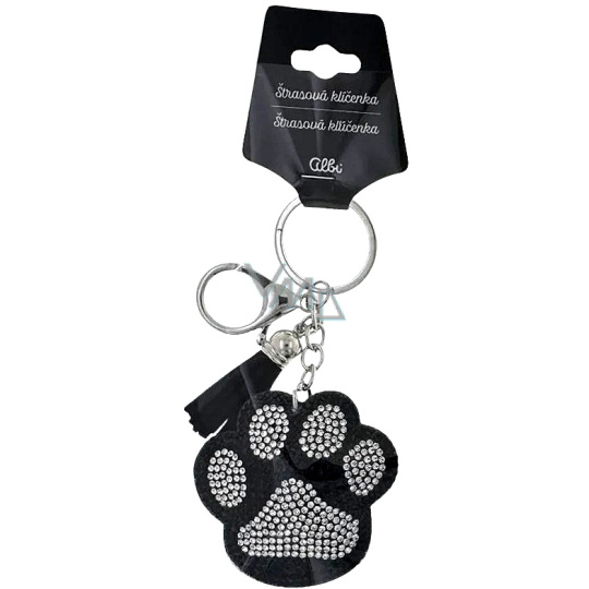 Albi Klíčenka štrasová Tlapka černá