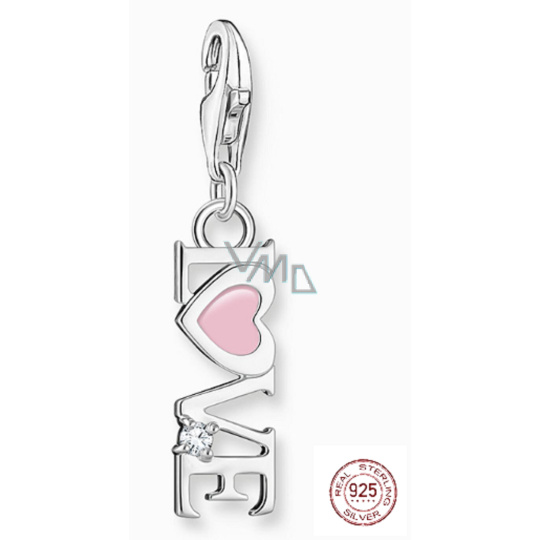 Charm Sterlingové stříbro 925 Láska, humří spona přívěsek na náramek láska