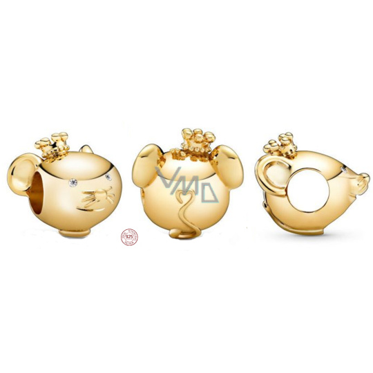 Charm Sterlingové stříbro 925 Krysa je první zvíře ve 12letém cyklu čínského zvěrokruhu, korálek na náramek