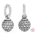 Charm Sterlingové stříbro 925 Pavé ball, přívěsek na náramek symbol