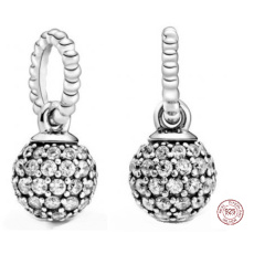 Charm Sterlingové stříbro 925 Pavé ball, přívěsek na náramek symbol