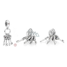 Charm Sterlingové stříbro 925 Klíč k lásce 4v1, přívěsek na náramek láska