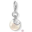 Charm Sterlingové stříbro 925 Perla s čtyřlístkem, humří spona, přívěsek na náramek symbol