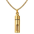 Pamětní, pietní urnový přívěsek, Dutá trubice, voděodolná, nerezová ocel, zlatá 12,6 mm x 43 mm + řetízek 60 cm