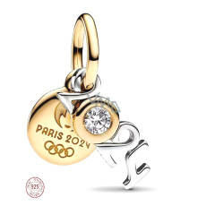 Charm Sterlingové stříbro 925 Paříž 2v1 2024 Olympiáda, přívěsek na náramek sport