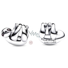 Zawieszka ze srebra próby 925 Leniowiec, koralik do bransoletki Zawieszka ze srebra próby 925 Leniowiec, koralik do bransoletki