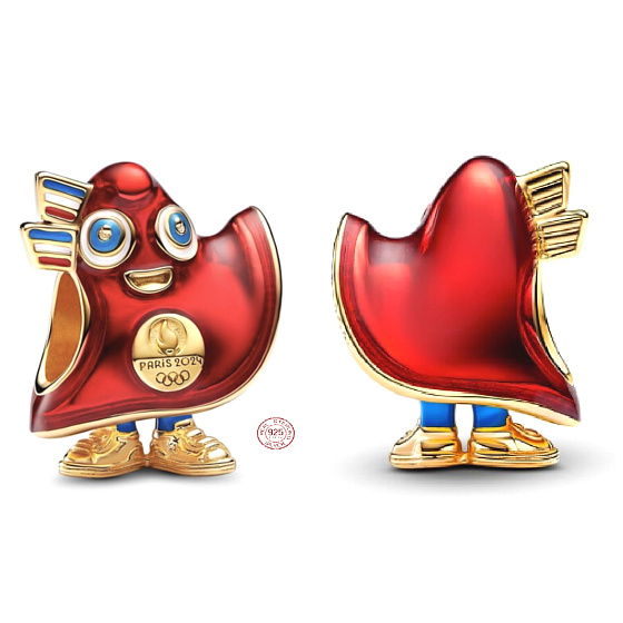 Charm Francie, Paříž 2v1 2024 Olympiáda Maskot, korálek na náramek sport