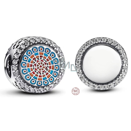 Charm Sterlingové stříbro 925 Paříž Cathedral Rosette - ryté kouzlo , korálek na náramek cestování Charm Sterlingové stříbro 925 Paříž Cathedral Rosette - ryté kouzlo , korálek na náramek cestování