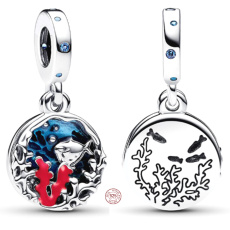 Zawieszka ze srebra próby 925 z australijskimi koralami 2 w 1, wisiorek do bransoletki podróżnej