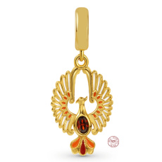 Zawieszka ze srebra próby 925 Latający Feniks, element do bransoletki