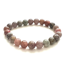 Spinel bransoletka elastyczna naturalny kamień, kuleczka 8 mm /16 - 17 cm, szczęście-dobry humor