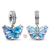Zawieszka ze srebra próby 925 Motyl z Murano, charms do bransoletki
