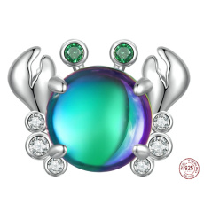 Charm Sterlingové stříbro 925 Krab, korálek na náramek zvíře