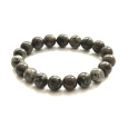 Yooperlit náramek elastický přírodní kámen, kulička 10 mm / 16 - 17cm, kámen pravdy