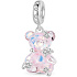 Charm Medvěd světle růžový fantastický sen, přívěsek na náramek zvíře