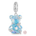 Charm Sterlingové stříbro 925 Medvěd modrý fantastický sen, přívěsek na náramek zvíře