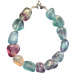 Fluorit duhový náramek přírodní kámen 19 cm, kámen géniů