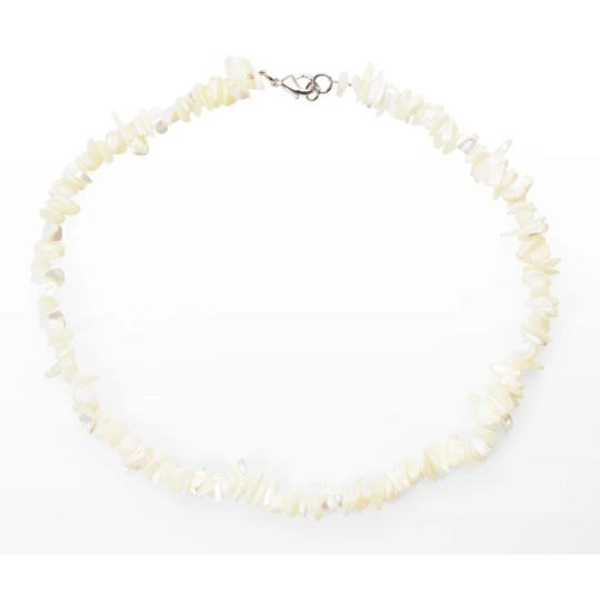 Perłowy naszyjnik naturalny kamień siekany 40 - 45 cm, symbol kobiecości